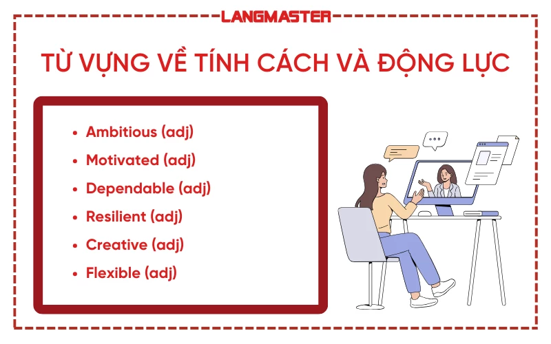 Từ vựng tiếng anh phỏng vấn về tính cách và động lực