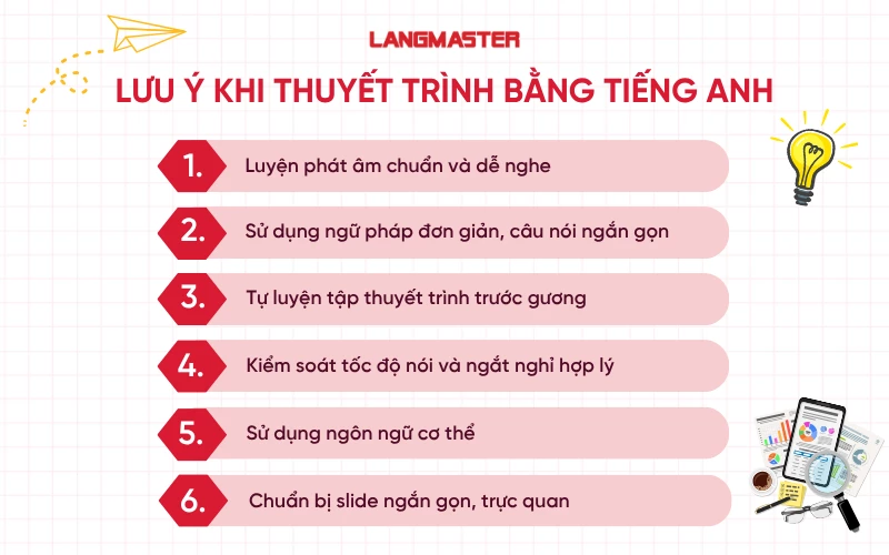 Một số lưu ý khi thuyết trình bằng tiếng Anh