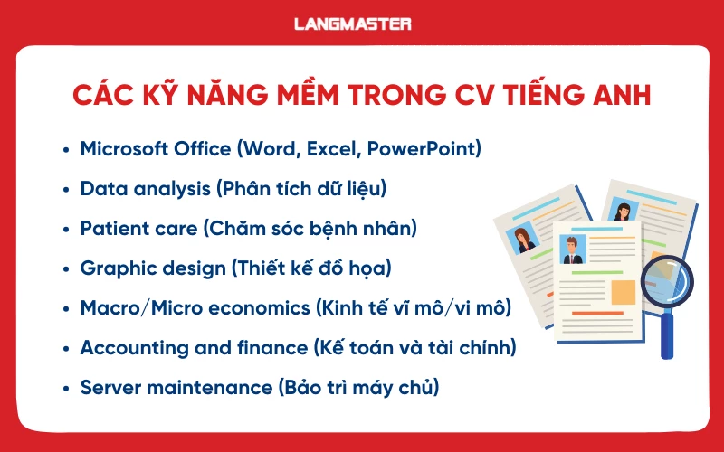 Các kỹ năng cứng trong CV tiếng Anh