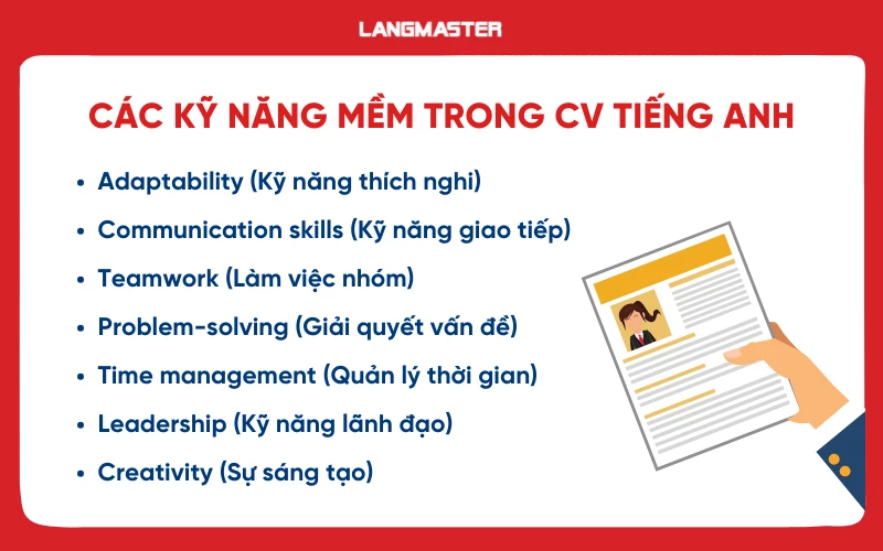 Các kỹ năng mềm trong CV tiếng Anh