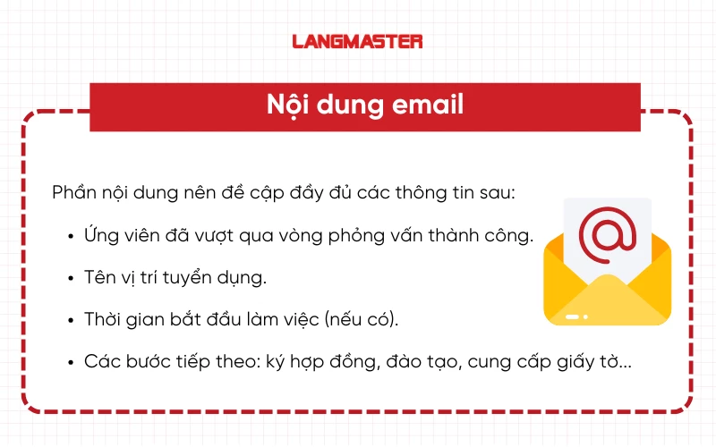 Nội dung email thông báo trúng tuyển