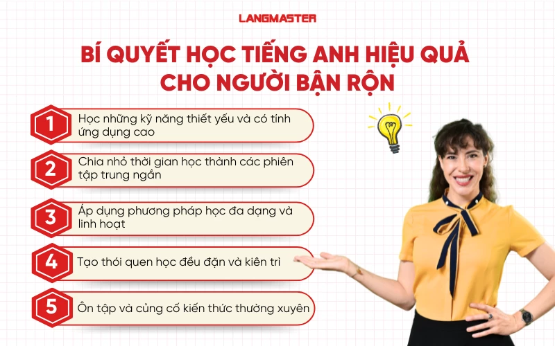 Bí quyết học tiếng Anh hiệu quả cho người bận rộn
