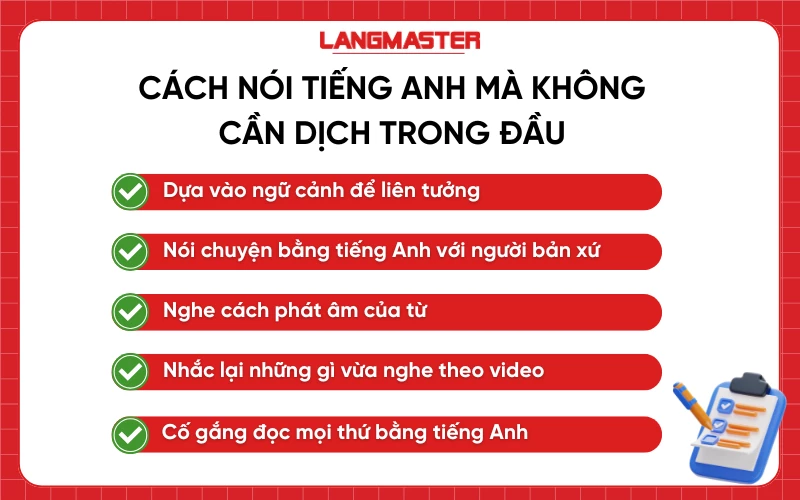 Cách nói tiếng Anh trôi chảy mà không dịch trong đầu