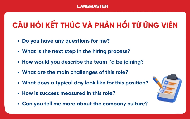Câu hỏi kết thúc phỏng vấn qua điện thoại bằng tiếng Anh