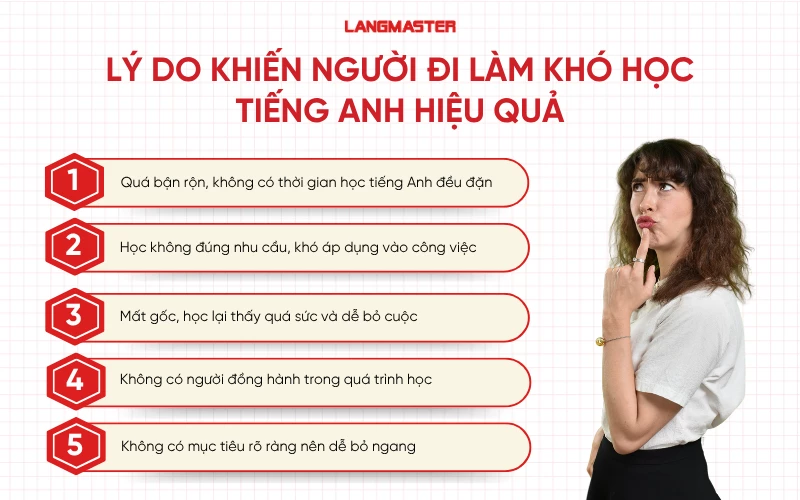 Lý do khiến người đi làm khó học tiếng Anh hiệu quả