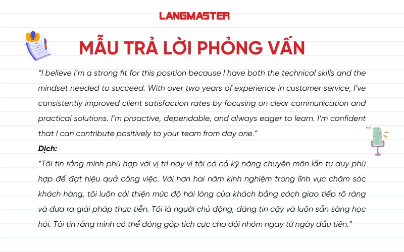 Mẫu trả lời phỏng vấn
