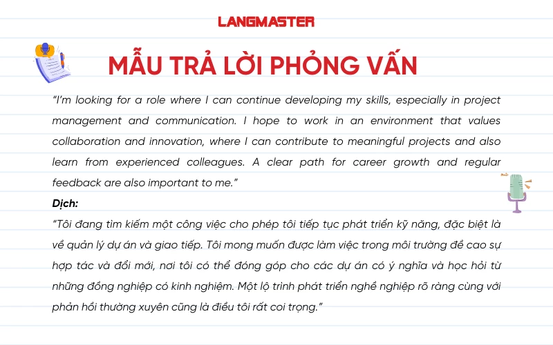 Mẫu trả lời phỏng vấn