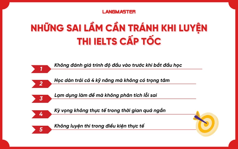 Những sai lầm cần tránh khi ôn thi IELTS cấp tốc
