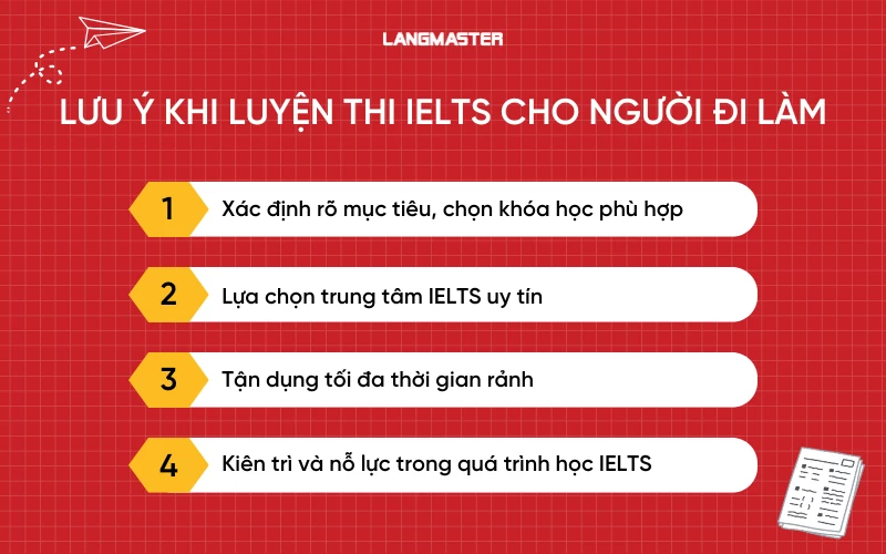 Lưu ý khi luyện thi IELTS cho người đi làm