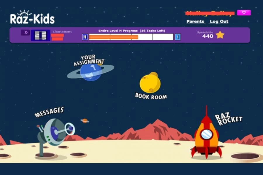 Trang web học tiếng Anh cho trẻ em Raz - kids