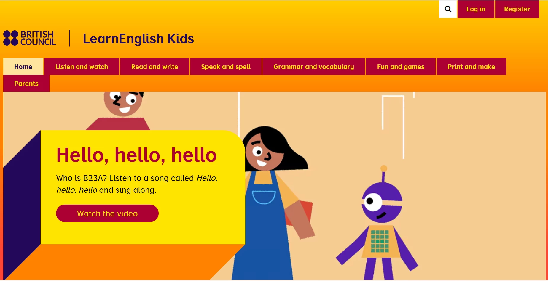 Website học tiếng Anh online cho bé lớp 1 British Council