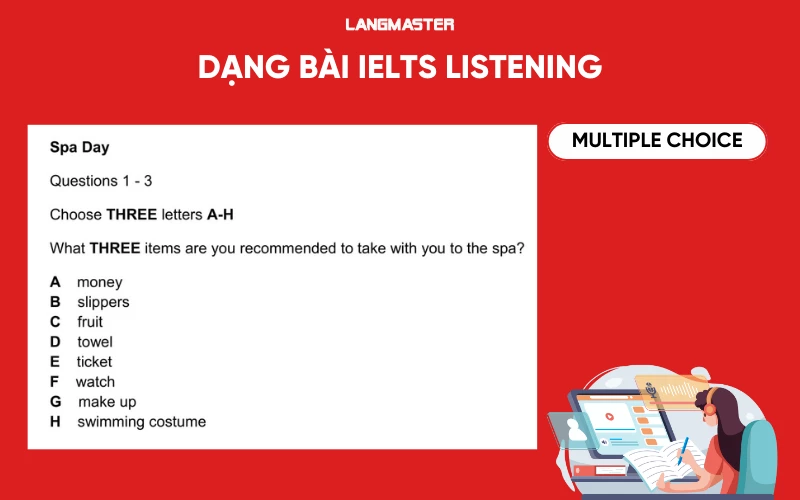 Các dạng bài IELTS Listening Multiple Choice
