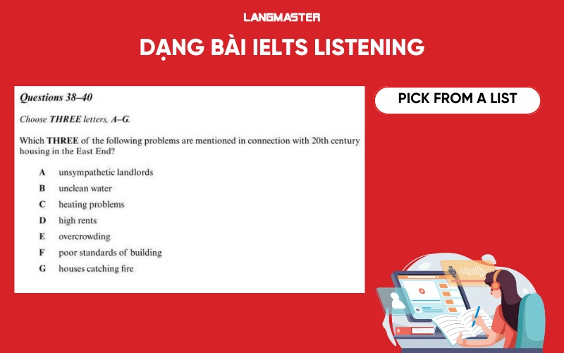 Các dạng bài IELTS Listening Pick From A List