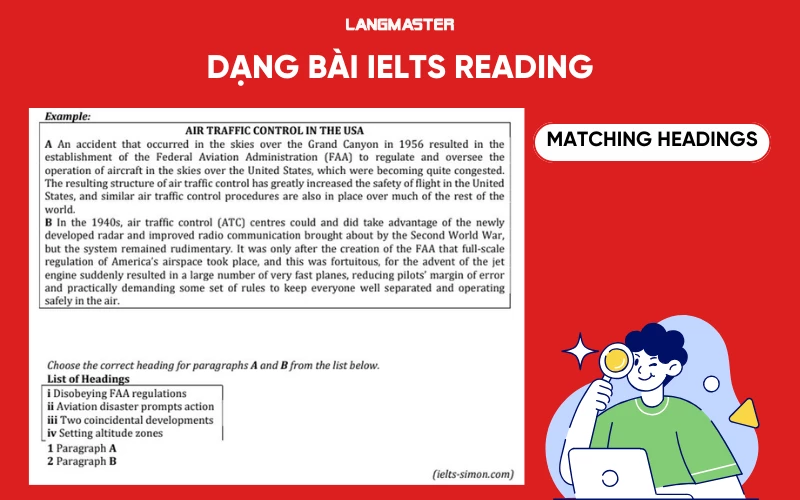 Dạng bài IELTS Reading Matching Headings