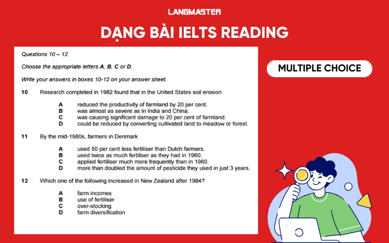 Dạng bài IELTS Reading Multiple Choice 