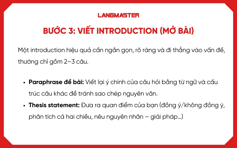 Bước 3: Viết Introduction (Mở bài)