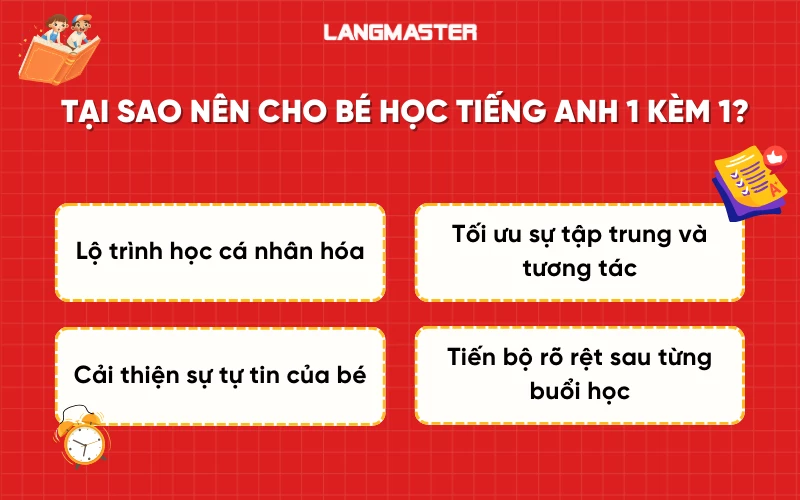 Tại sao nên cho bé học tiếng Anh 1 kèm 1?