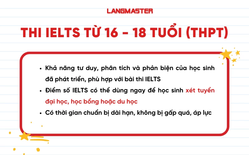 Thi IELTS từ 16 - 18 tuổi (THPT)