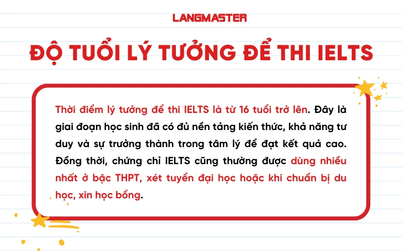 Độ tuổi thi IELTS lý tưởng nhất