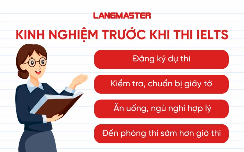 kinh nghiệm trước khi thi ielts