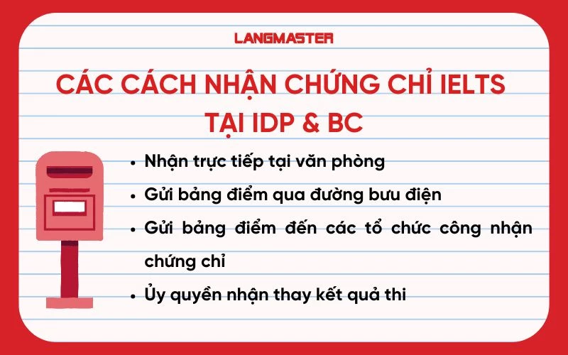 Các cách nhận chứng chỉ IELTS tại IDP và BC