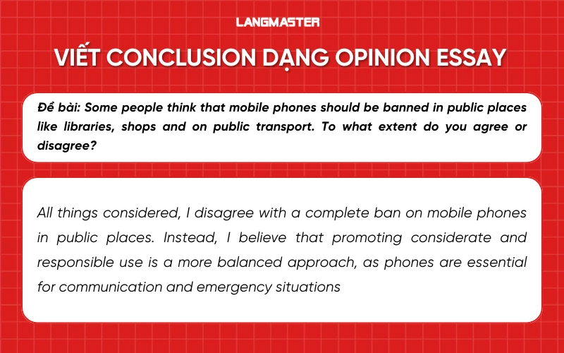 Viết Conclusion dạng Opinion Essay