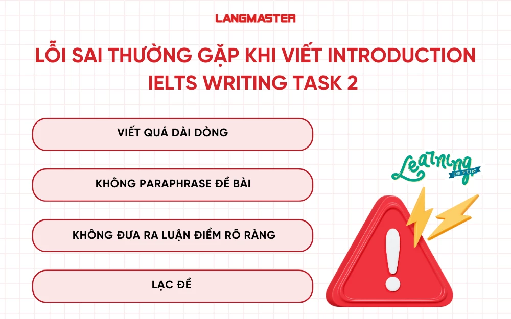 Lỗi sai thường gặp khi viết Introduction IELTS Writing Task 2