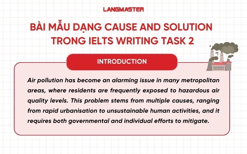 Bài mẫu Introduction dạng Cause and Solution trong IELTS Writing Task 2