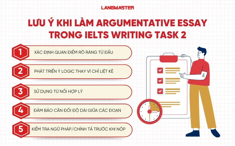 Lưu ý khi làm dạng Argumentative Essay trong IELTS Writing Task 2