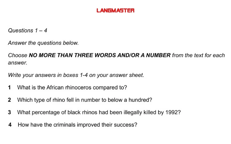 Đề mẫu Short Answer Questions trong IELTS Reading