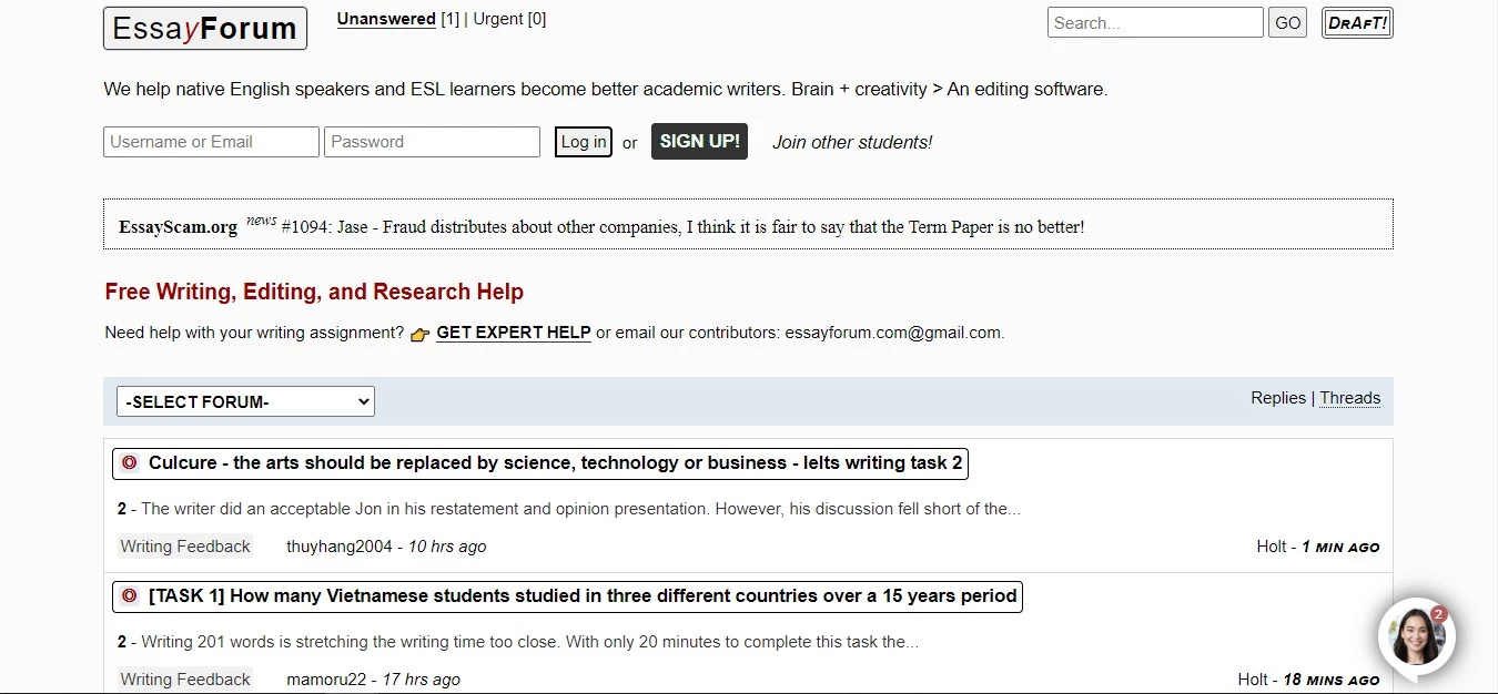 Sửa lỗi IELTS Writing Essay Forum