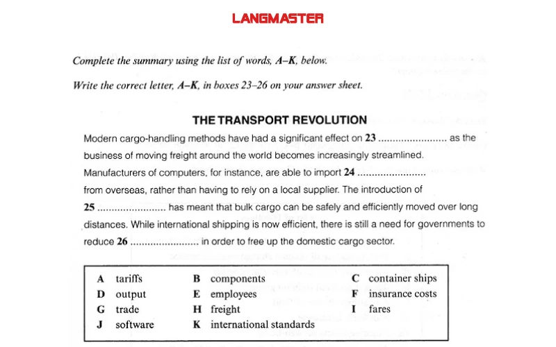 Bài mẫu Summary Completion