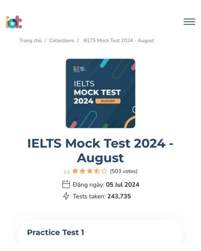 IELTS Online Tests - Website học IELTS Reading miễn phí