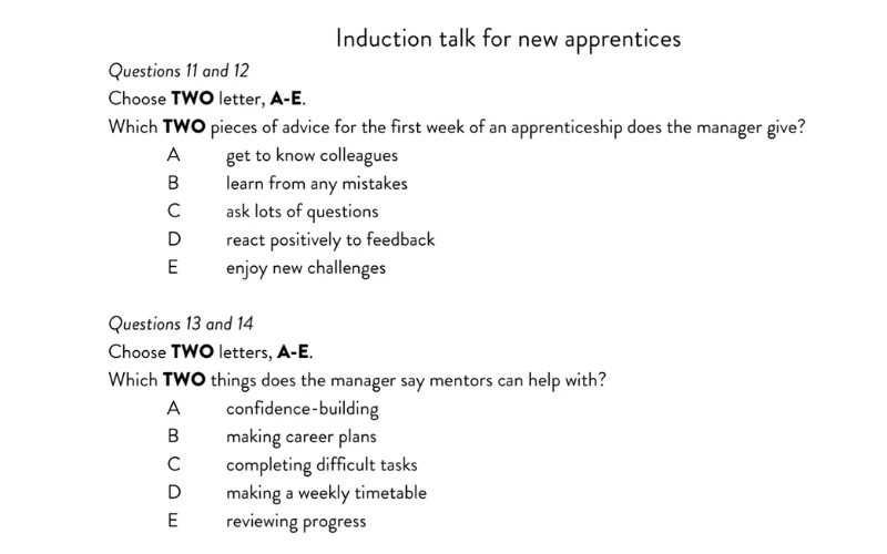 Ví dụ về đề chọn nhiều đáp án đúng