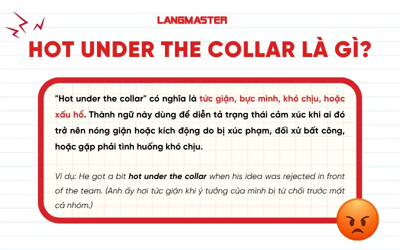 Hot under the collar là gì?