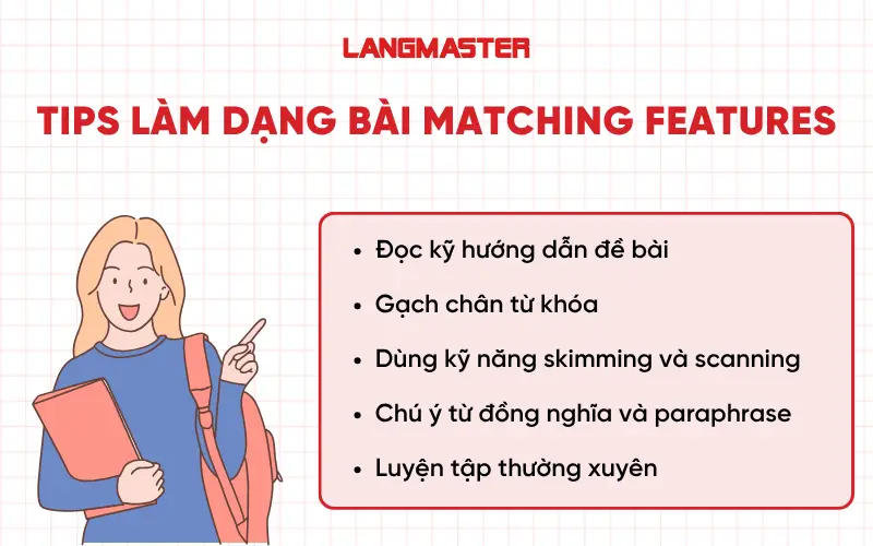 Tips làm dạng bài Matching Features trong IELTS Reading