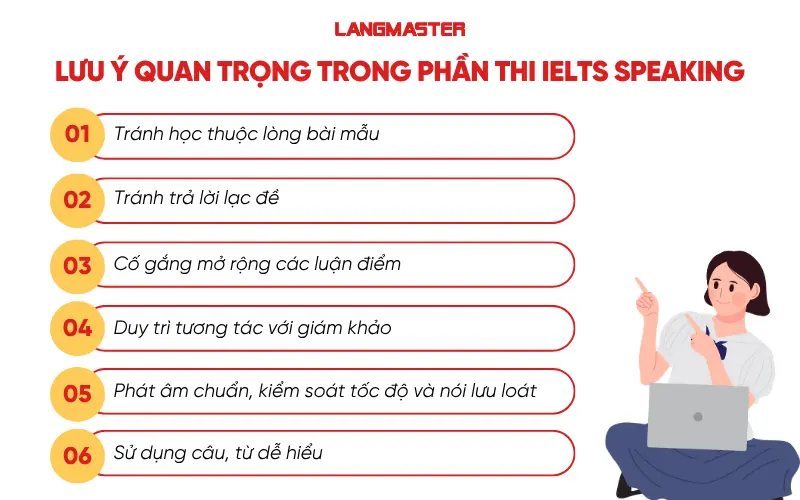 Lưu ý khi thi IELTS Speaking