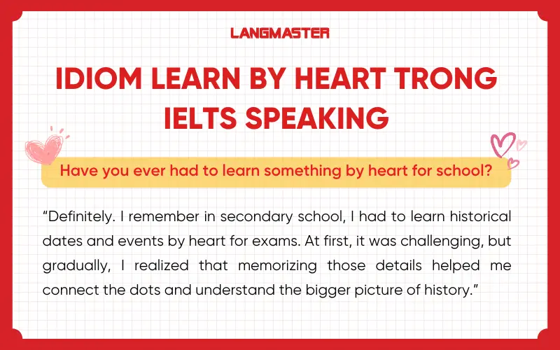 Ứng dụng idiom Learn By Heart trong IELTS Speaking