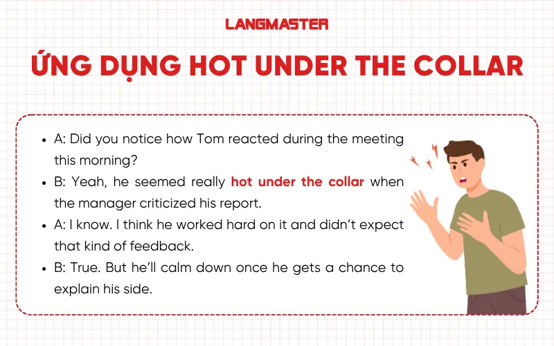 Ứng dụng Hot under the collar trong ngữ cảnh thực tế