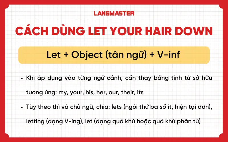 Cách dùng Let your hair down