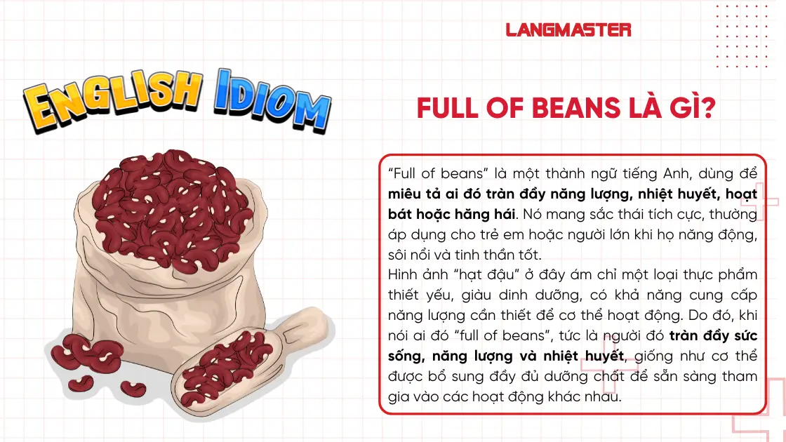 Full of beans là gì?