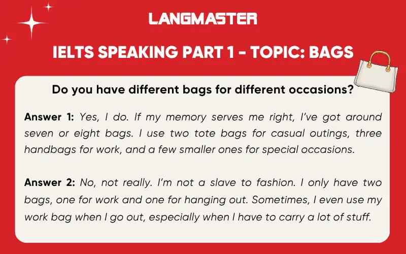 Do you have different bags for different occasions?