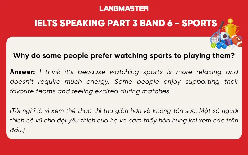 ielts speaking part 3 band 6 chu de sports
