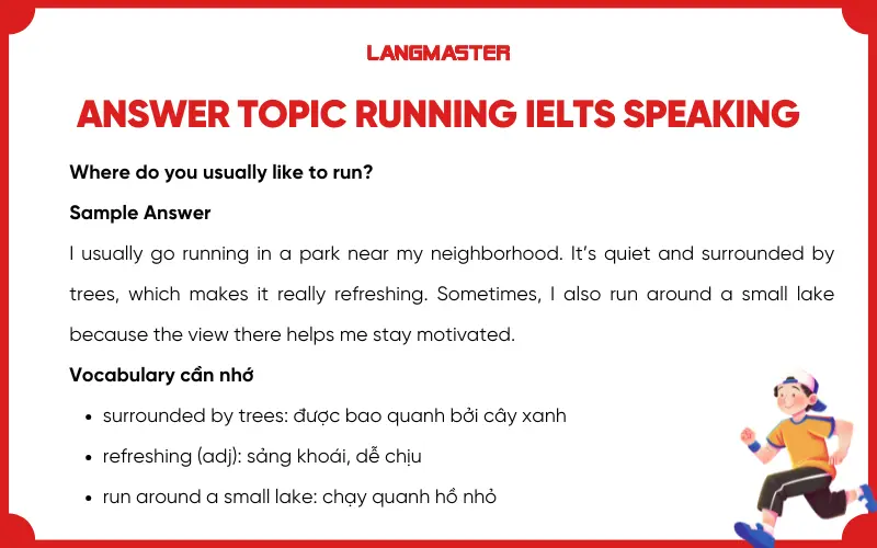 Câu hỏi topic Running IELTS Speaking Part 1