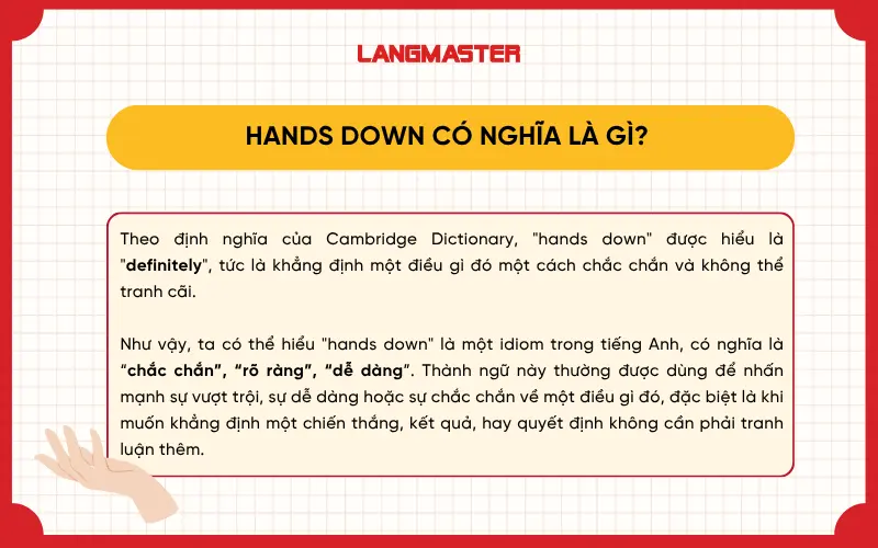 hands down nghĩa là gì? 
