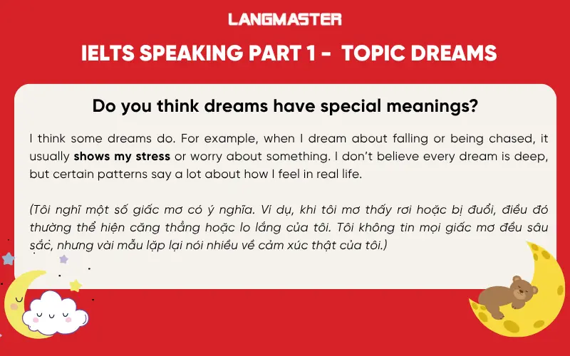 bài mẫu ielts speaking part 1 topic dreams band 7+