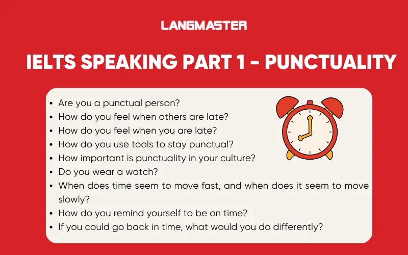 tổng hợp câu hỏi ielts speaking part 1 chủ đề punctuality