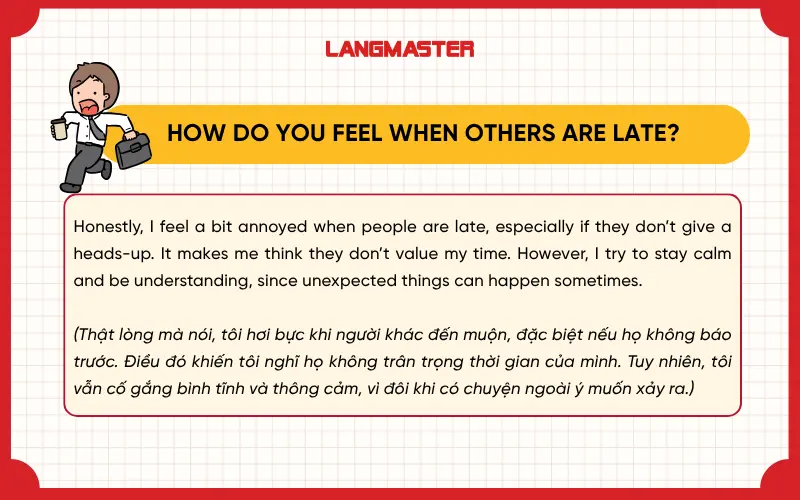 How do you feel when others are late?
