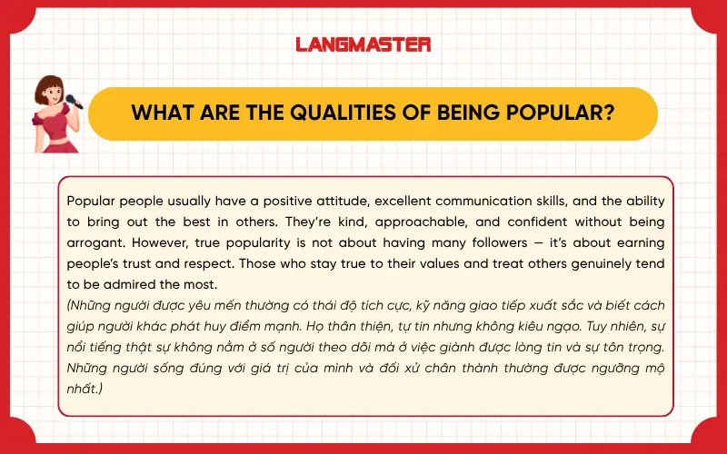 What are the qualities of being popular?