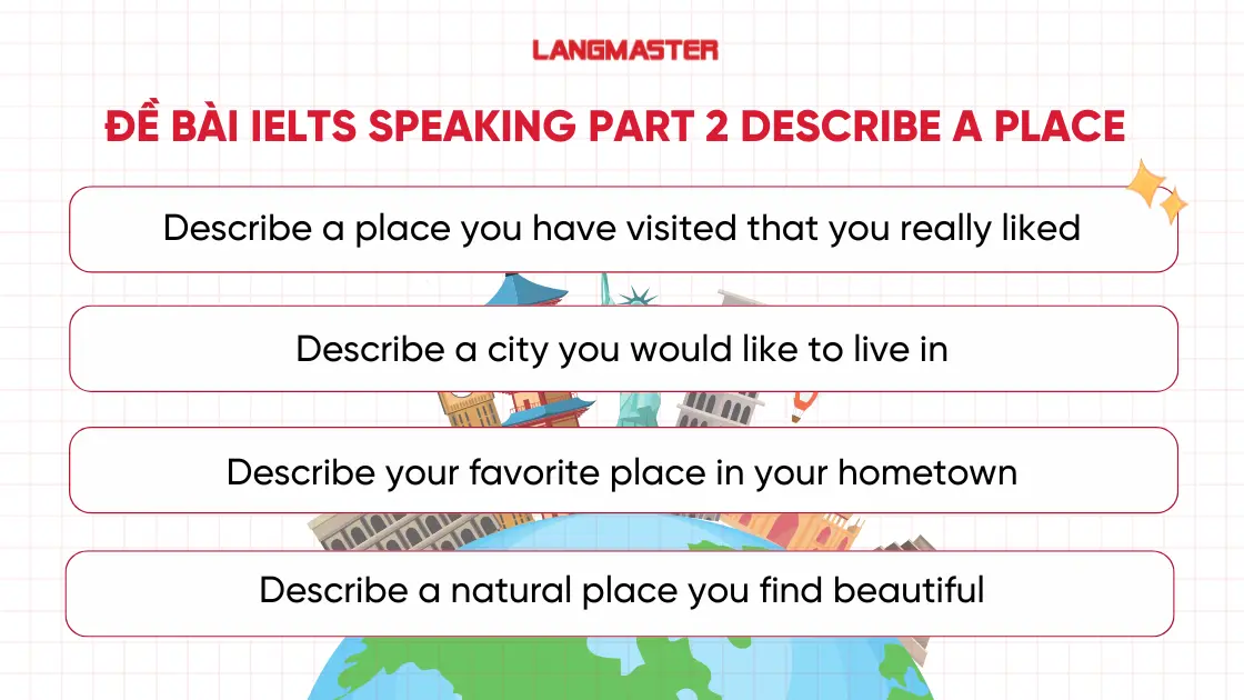 Topic Describe a place đề bài mẫu IELTS Speaking Part 2